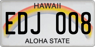HI license plate EDJ008
