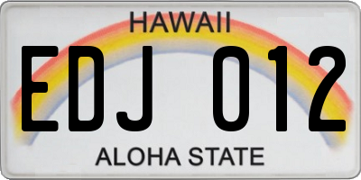 HI license plate EDJ012