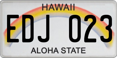 HI license plate EDJ023