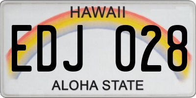 HI license plate EDJ028