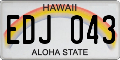 HI license plate EDJ043
