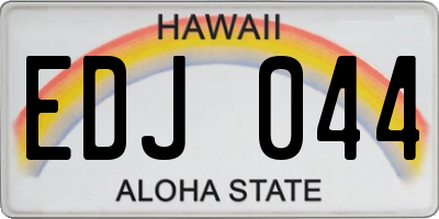 HI license plate EDJ044