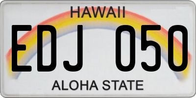 HI license plate EDJ050