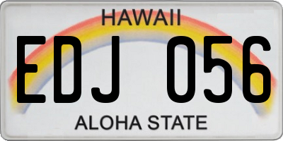 HI license plate EDJ056