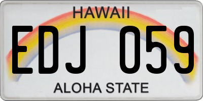 HI license plate EDJ059