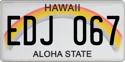 HI license plate EDJ067