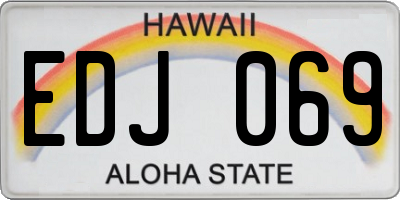 HI license plate EDJ069