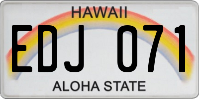 HI license plate EDJ071