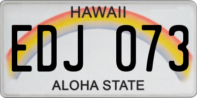HI license plate EDJ073
