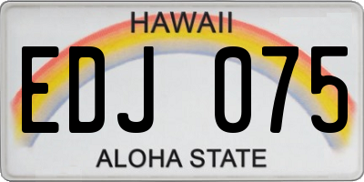 HI license plate EDJ075