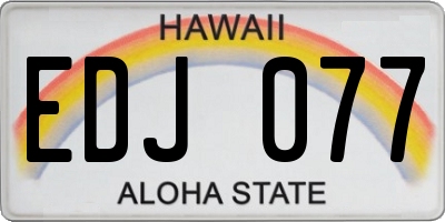 HI license plate EDJ077