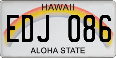 HI license plate EDJ086