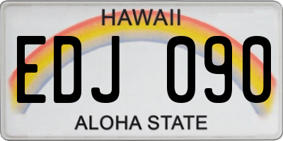 HI license plate EDJ090