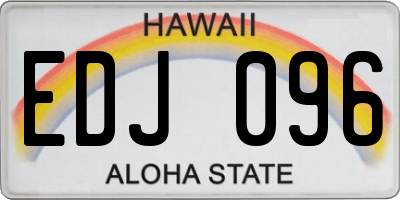 HI license plate EDJ096