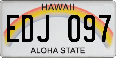 HI license plate EDJ097