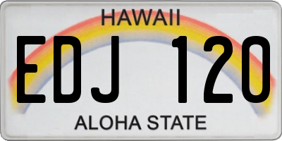 HI license plate EDJ120
