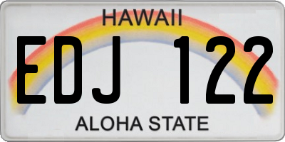 HI license plate EDJ122