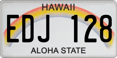 HI license plate EDJ128
