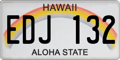 HI license plate EDJ132