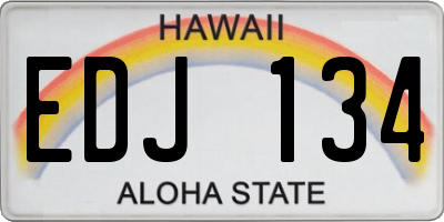 HI license plate EDJ134