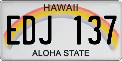 HI license plate EDJ137