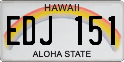 HI license plate EDJ151