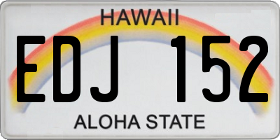 HI license plate EDJ152