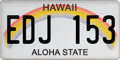 HI license plate EDJ153