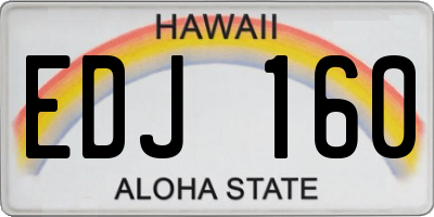 HI license plate EDJ160