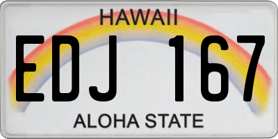 HI license plate EDJ167