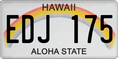HI license plate EDJ175