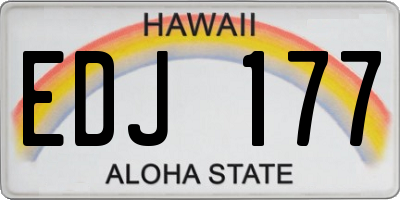 HI license plate EDJ177