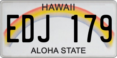 HI license plate EDJ179
