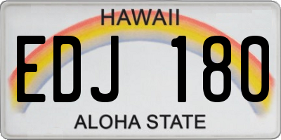 HI license plate EDJ180