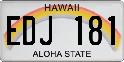 HI license plate EDJ181