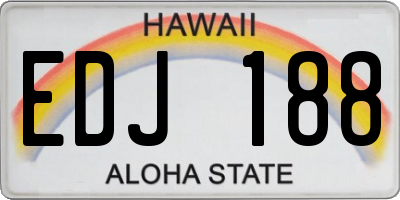 HI license plate EDJ188
