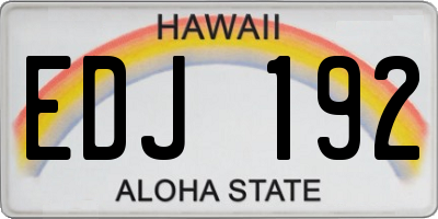 HI license plate EDJ192