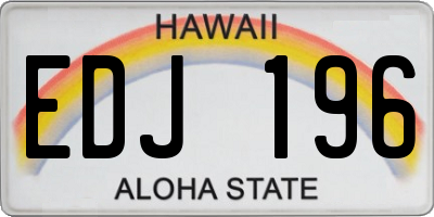HI license plate EDJ196