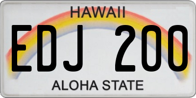 HI license plate EDJ200