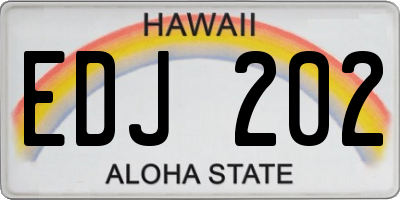 HI license plate EDJ202
