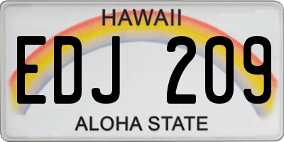 HI license plate EDJ209