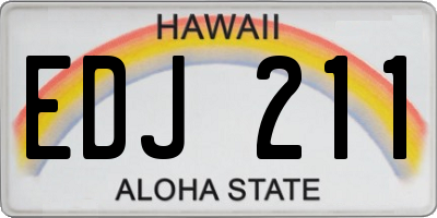 HI license plate EDJ211