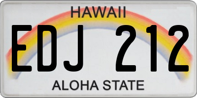 HI license plate EDJ212