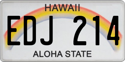 HI license plate EDJ214