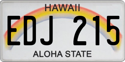HI license plate EDJ215