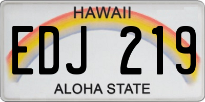 HI license plate EDJ219