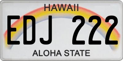 HI license plate EDJ222