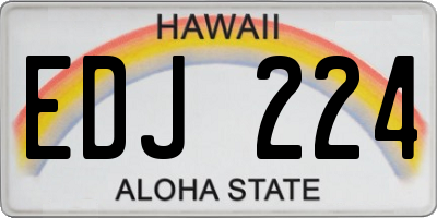 HI license plate EDJ224
