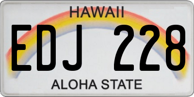 HI license plate EDJ228