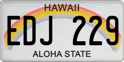 HI license plate EDJ229